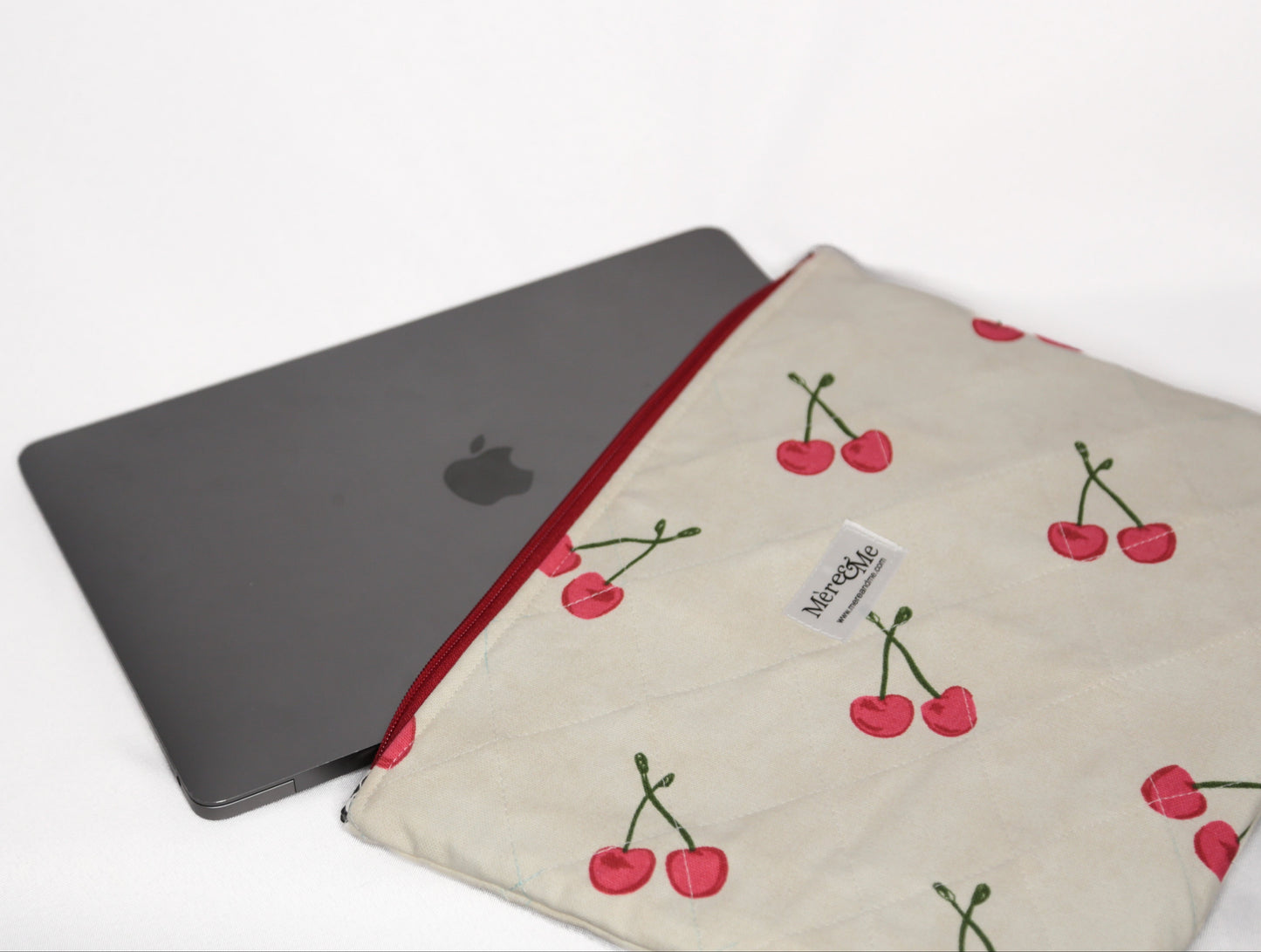 Mère & Me Laptop Sleeve Cherry and Leopard Print