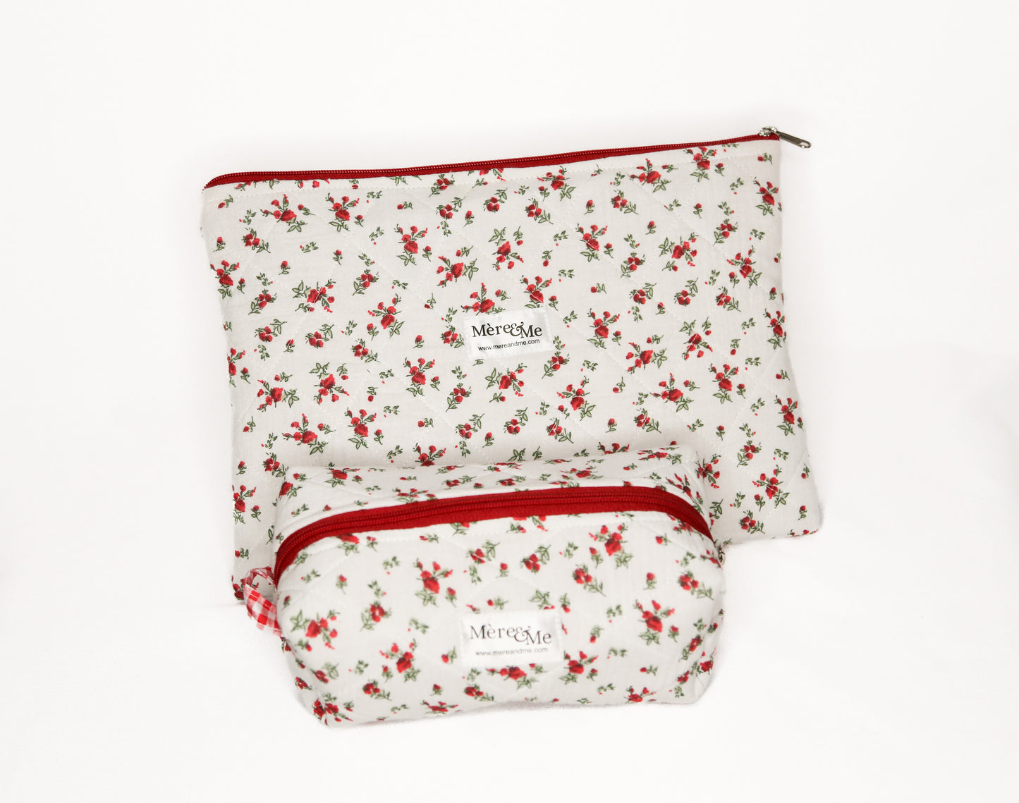Mère & Me Laptop Sleeve and "Petite" Bag Set Red Roses