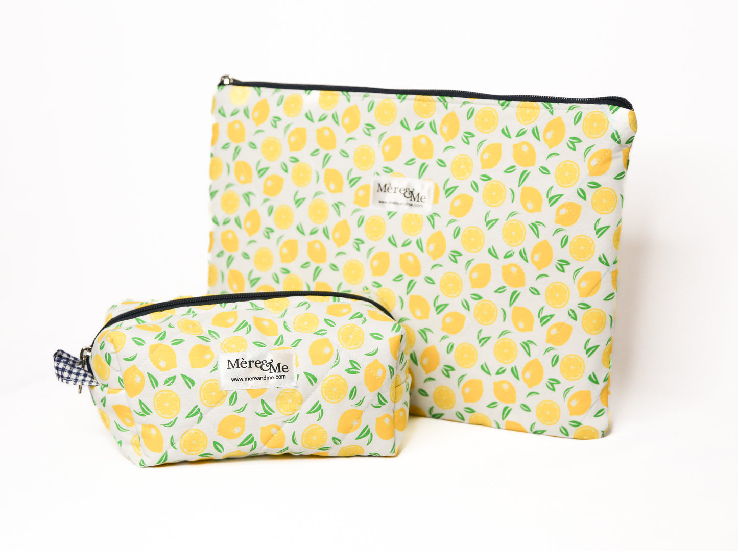 Mère & Me Laptop Sleeve and "Petite" Bag Set Lemons