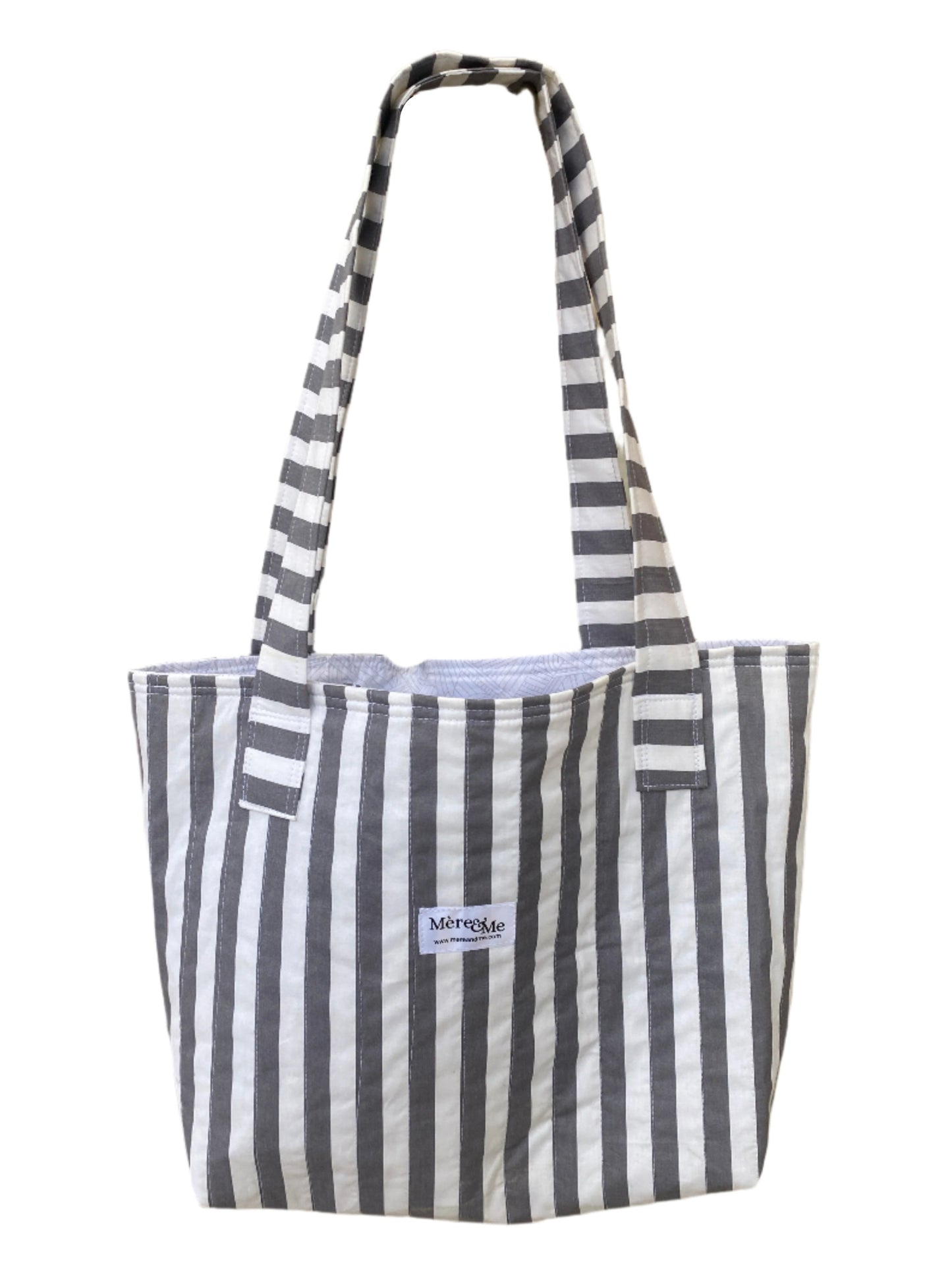 Mère & Me Totes Grey Thick Stripes