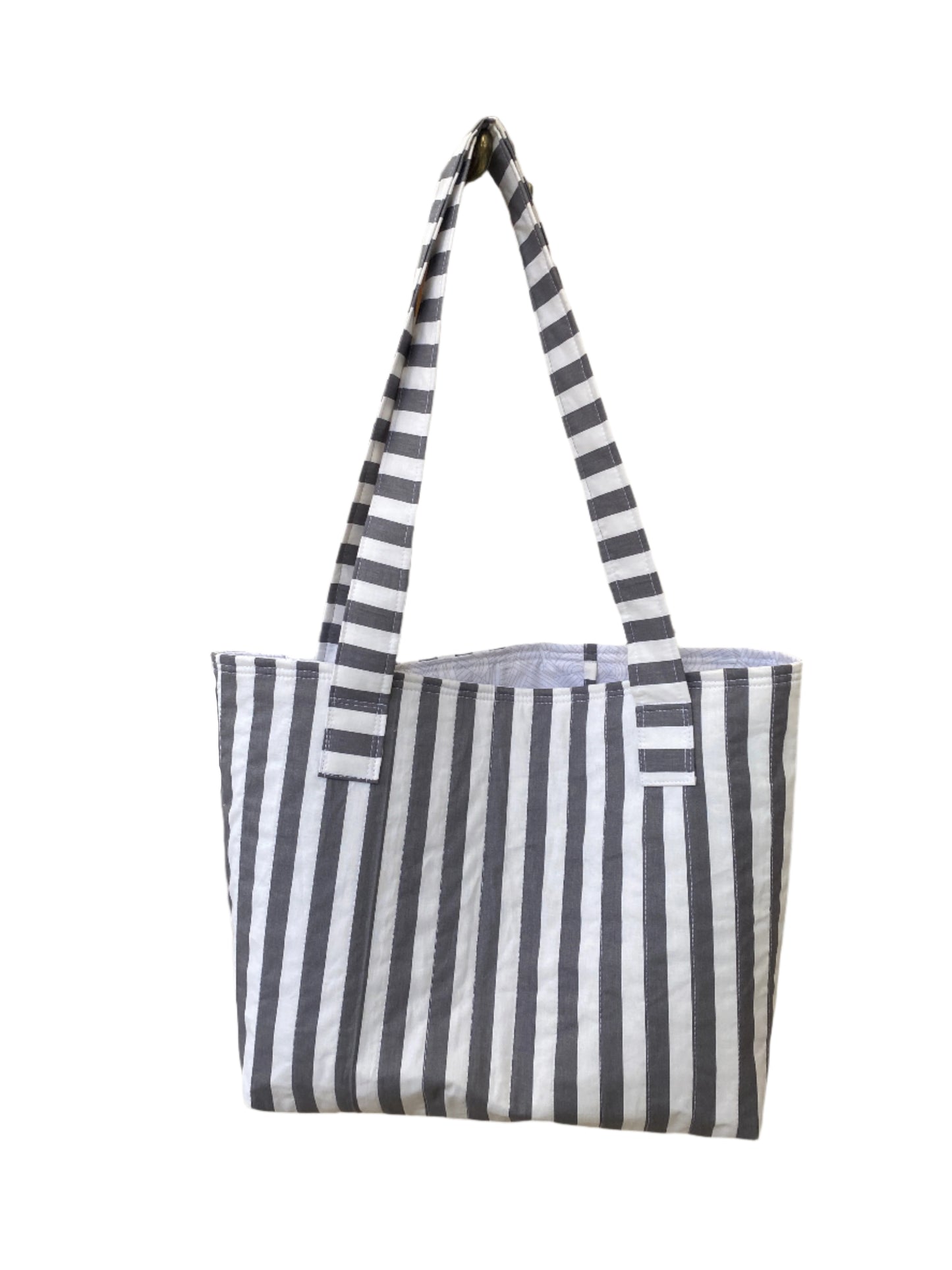 Mère & Me Totes Grey Thick Stripes