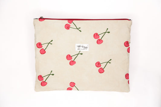 Mère & Me Laptop Sleeve Cherry and Leopard Print