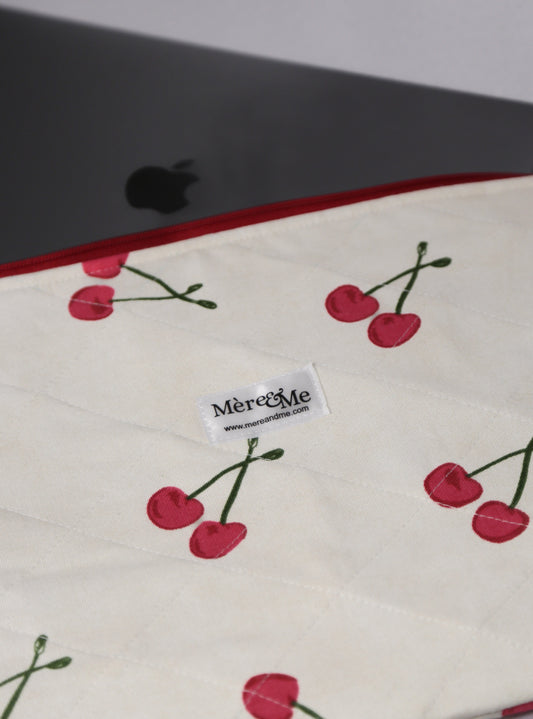 Mère & Me Laptop Sleeve Cherry and Leopard Print