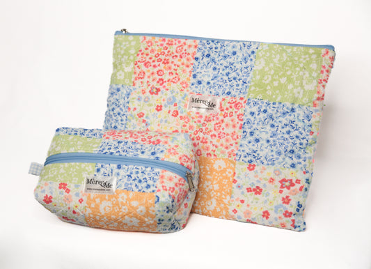 Mère & Me Laptop Sleeve and "Petite" Bag Set Multi-colour Flower