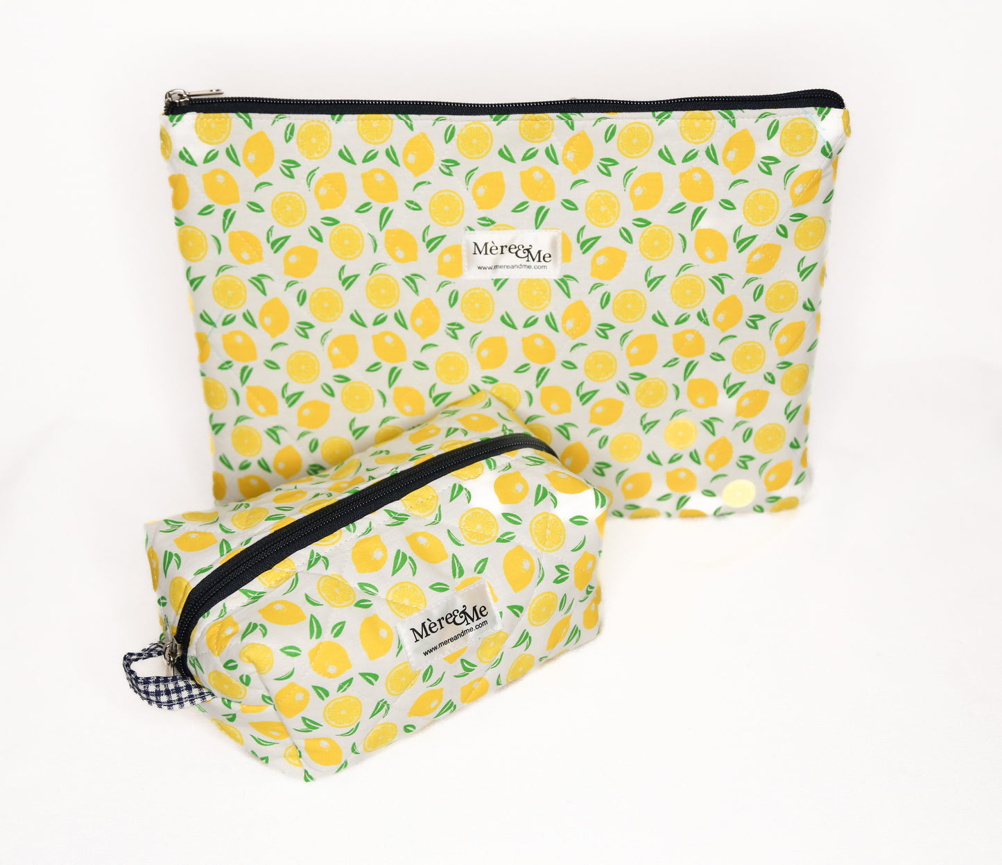 Mère & Me Laptop Sleeve and "Petite" Bag Set Lemons