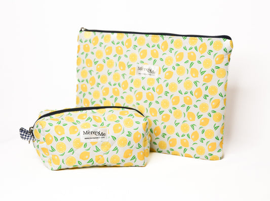 Mère & Me Laptop Sleeve and "Petite" Bag Set Lemons
