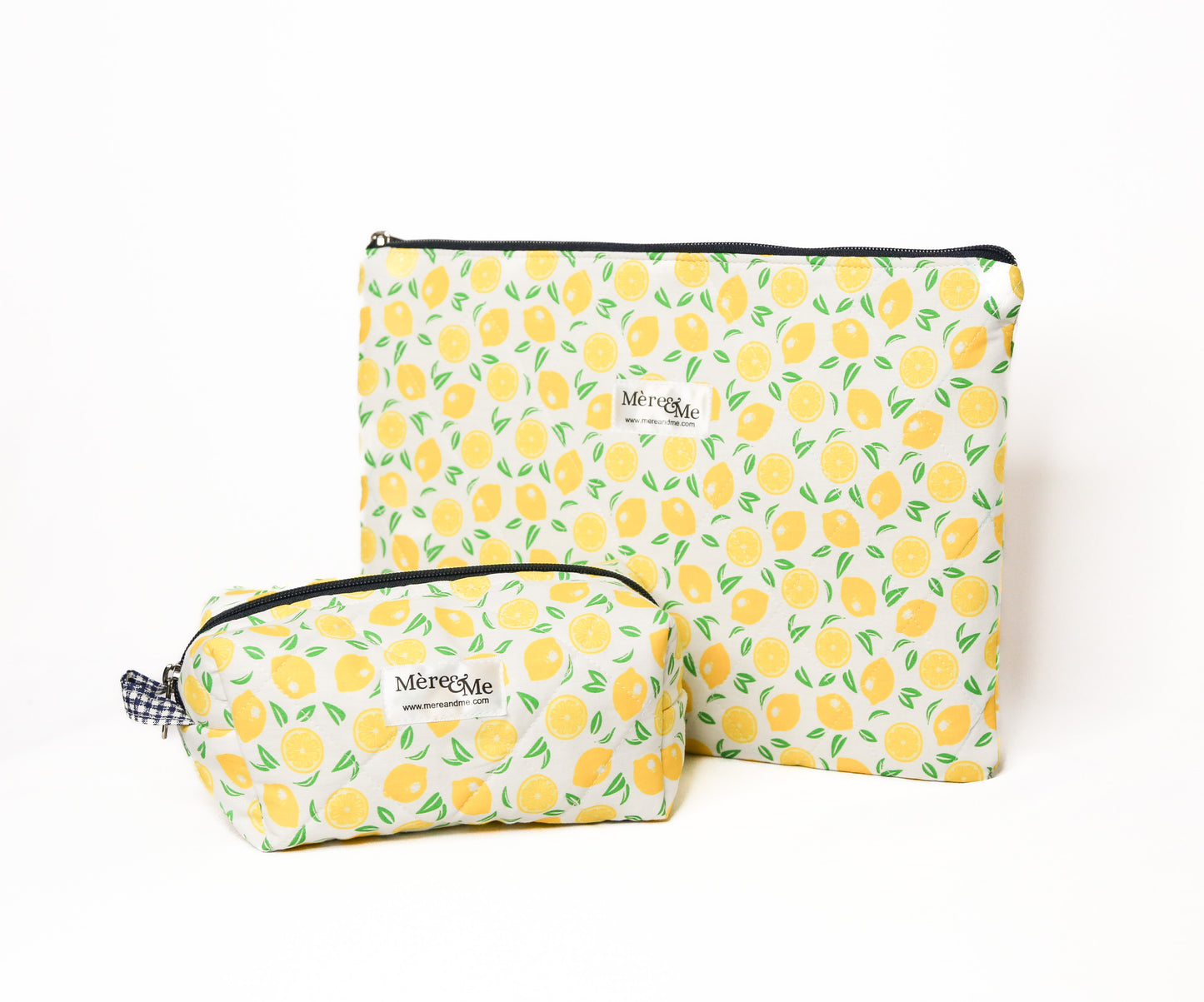 Mère & Me Laptop Sleeve and "Petite" Bag Set Lemons