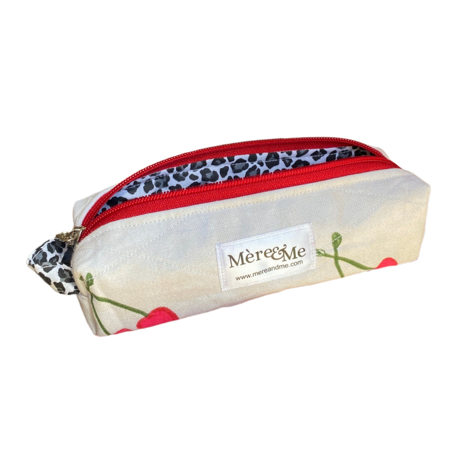 The Mère & Me Pencil Case Cherry & Leopard Print