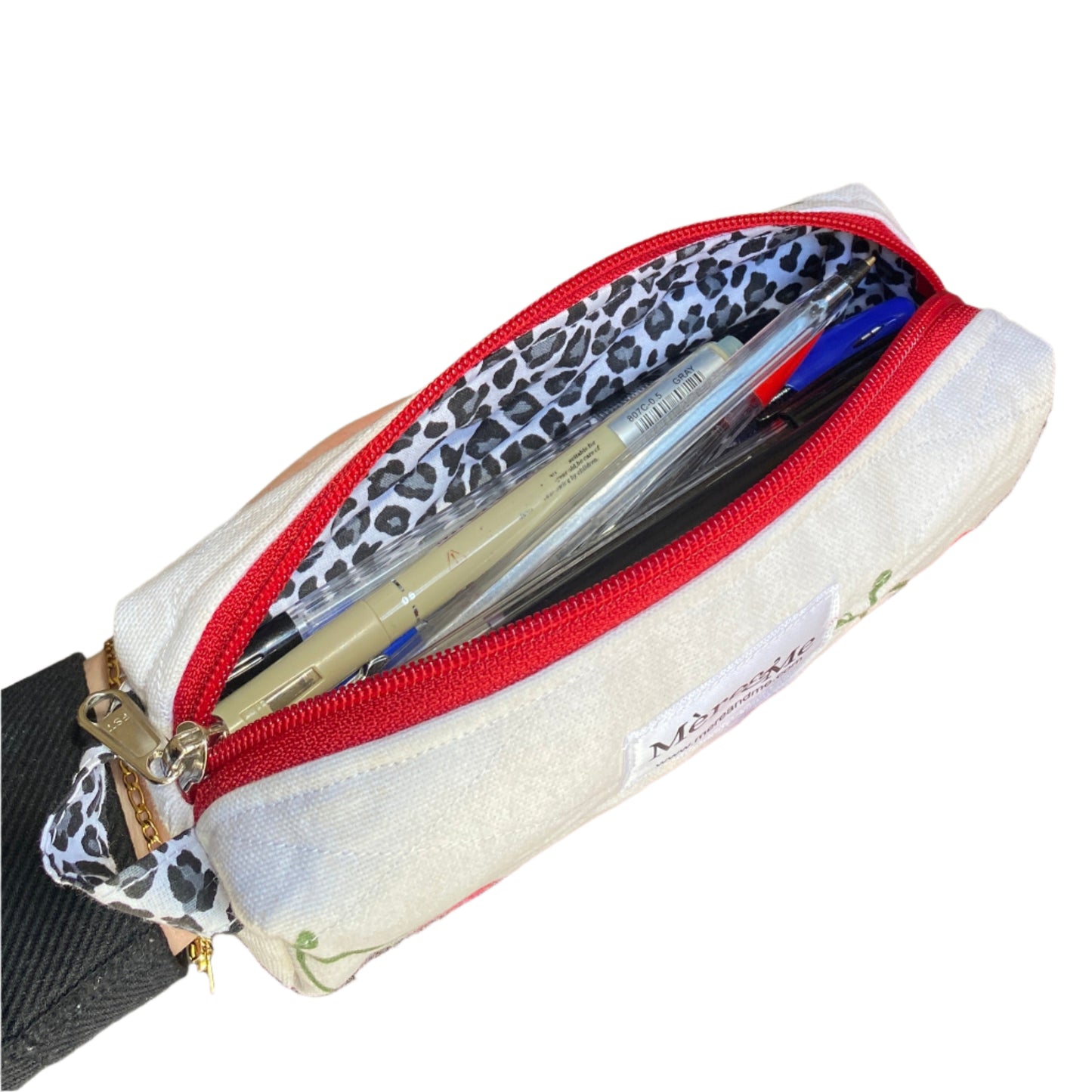 The Mère & Me Pencil Case Cherry & Leopard Print