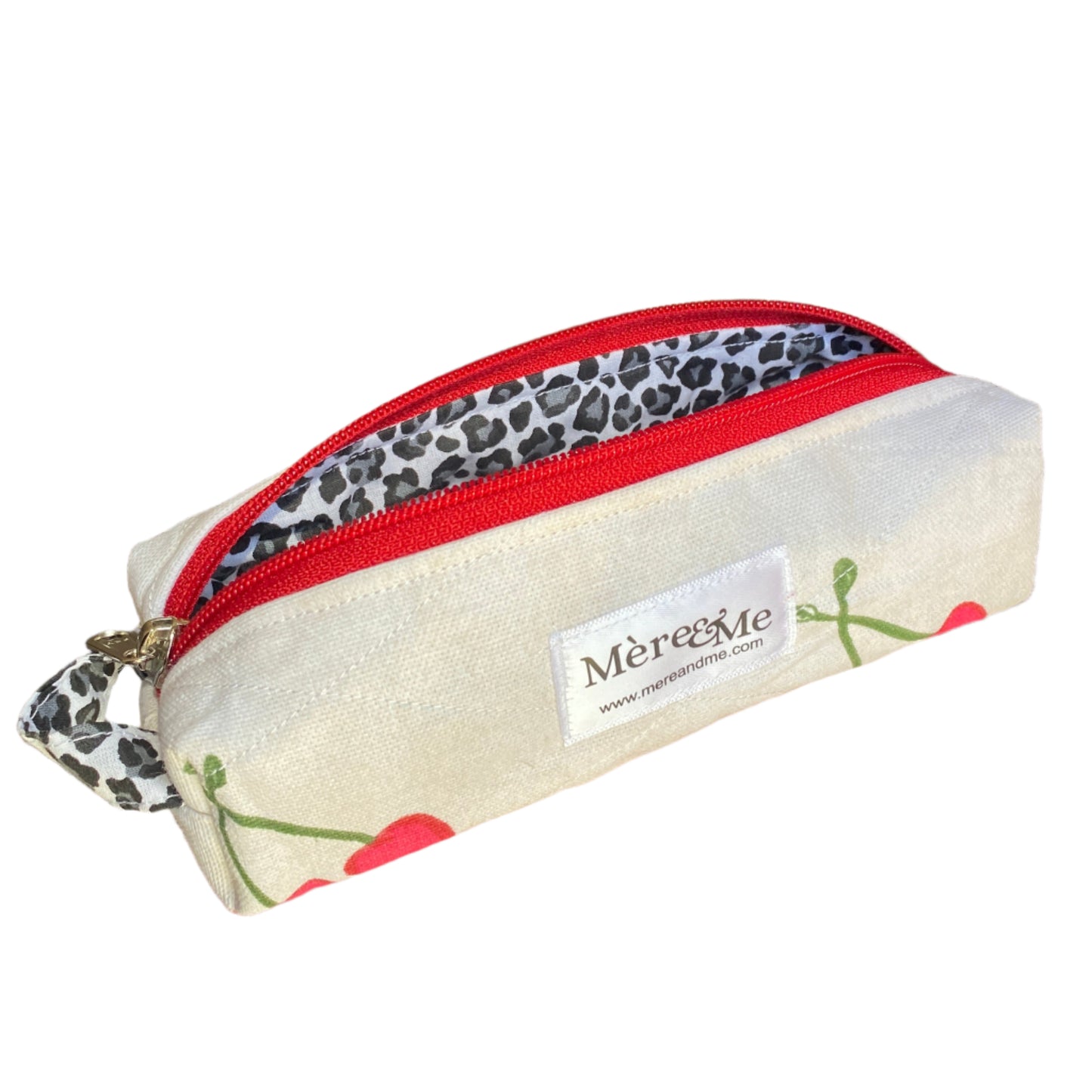 The Mère & Me Pencil Case Cherry & Leopard Print